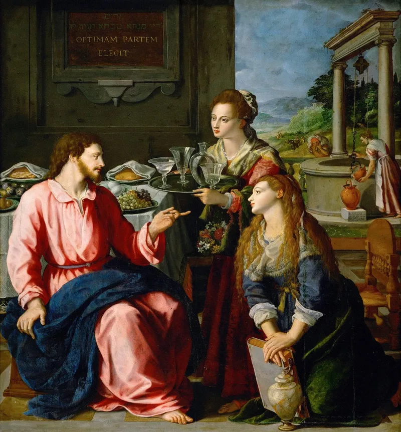 Christus Bei Martha Und Maria by Alessandro Allori