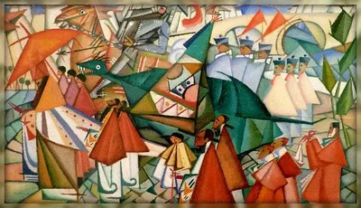 Corpus Christi procession by Amadeo de Souza-Cardoso