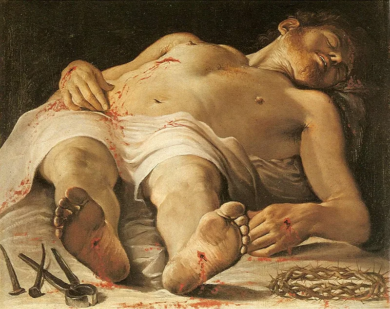 Corpse of Christ by Annibale Carracci, 1585