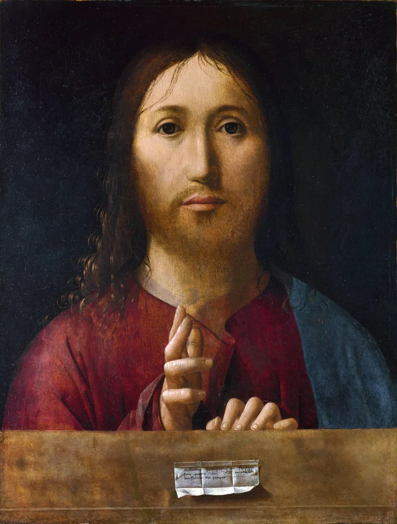 Christ Blessing by Antonello da Messina, 1465