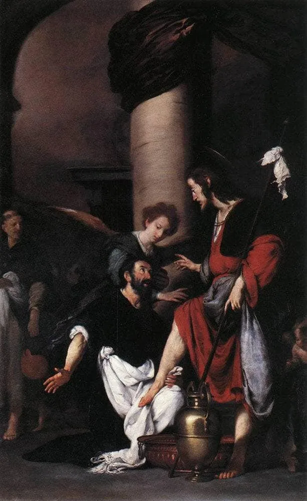 St. Augustine Washing the Feet of Christ by Bernardo Strozzi