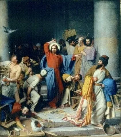 Jesus Casting out the Money Changers at the Temple by Carl Bloch, 1874