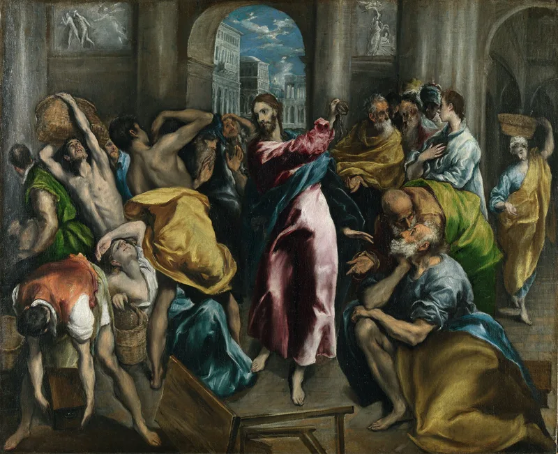 Christ driving the Traders from the Temple by El Greco, 1568