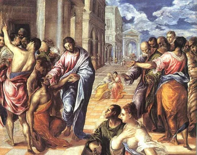 Christ healing the blind by El Greco