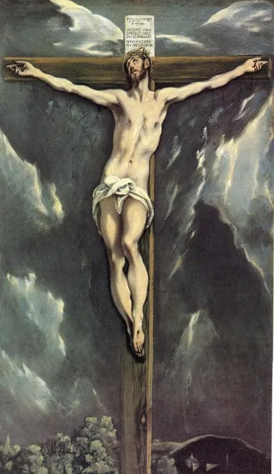 Christ on a cross by El Greco