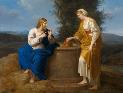 Christ and the Samaritan Woman at the Well by Ferdinand Georg Waldmüller