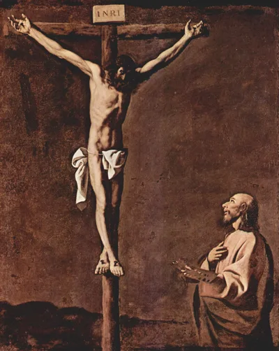St. Luke as a Painter before Christ on the Cross by Francisco de Zurbaran