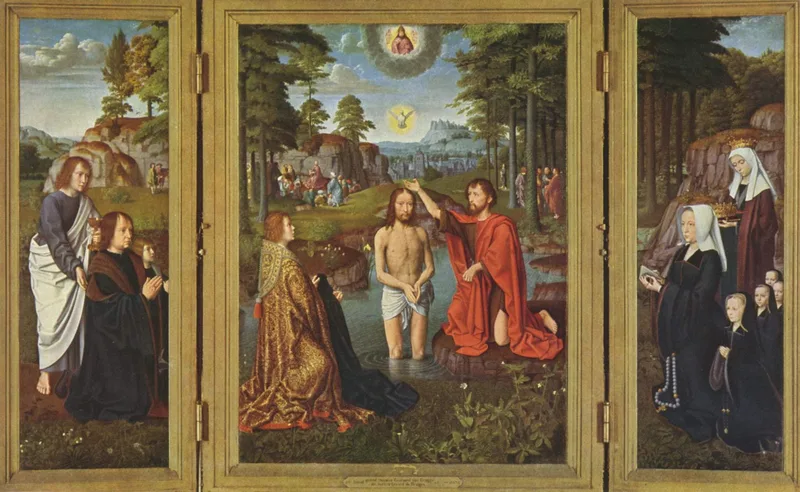The Baptism of Christ (central section of Triptych of Jan des Trompes) by Gerard David