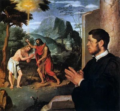 The Baptism of Christ with a Donor by Giovanni Battista Moroni