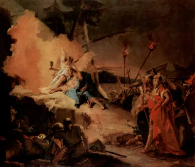 Christ on the Mount of Olives and the angel with the cup of suffering by Giovanni Battista Tiepolo