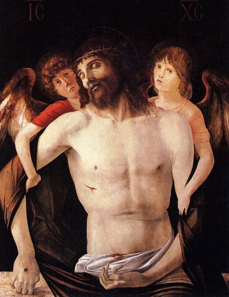 The Dead Christ Supported by Two Angels by Giovanni Bellini, 1470