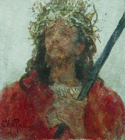 Jesus in a crown of thorns by Ilya Repin