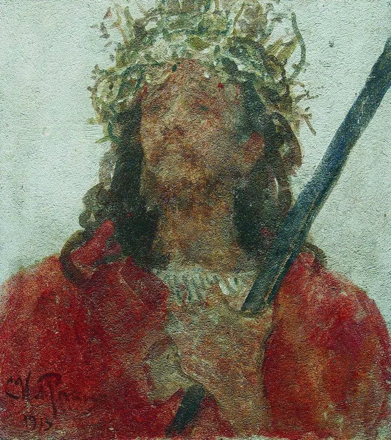 Jesus in a crown of thorns by Ilya Repin, 1913