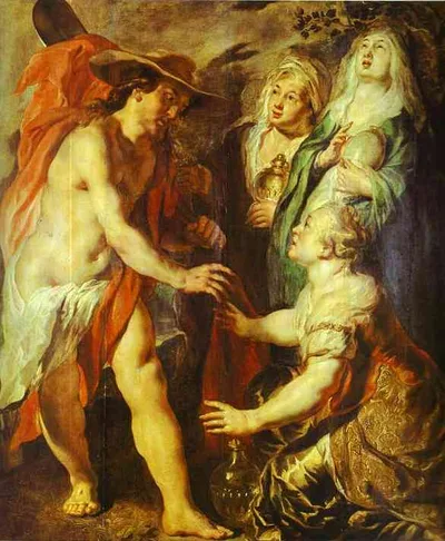 Christ Comes as a Gardener to Three Marys by Jacob Jordaens