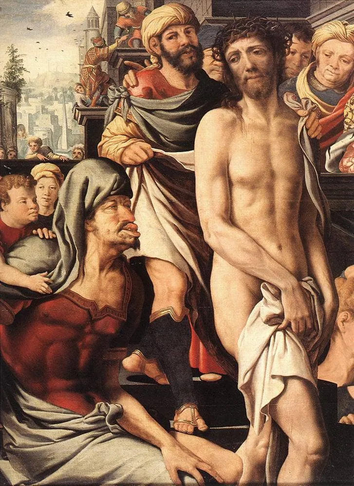 The Mocking of Christ (detail) by Jan van Hemessen, 1560