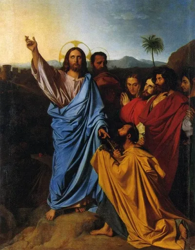 Jesus Returning the Keys to St. Peter by Jean Auguste Dominique Ingres