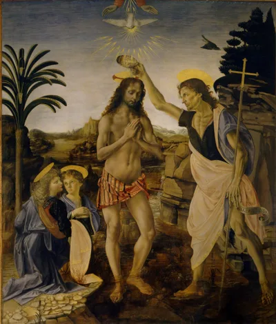 The Baptism of Christ by Leonardo da Vinci