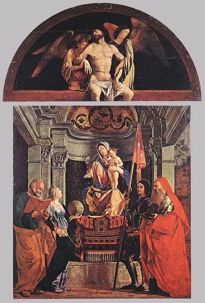 Madonna and Child with Sts Peter, Christine, Liberale, and Jerome by Lorenzo Lotto