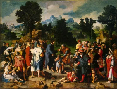 Christ Healing the Blind Man of Jericho by Lucas van Leyden