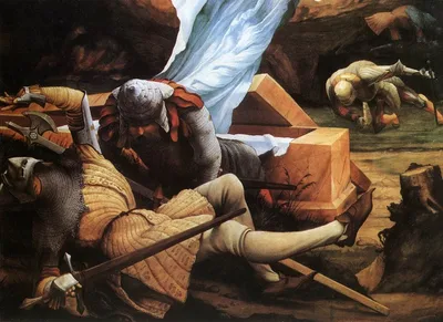Soldiers Guarding Christ’s Tomb at the Resurrection (detail from the Isenheim Altarpiece) by Matthias Grünewald