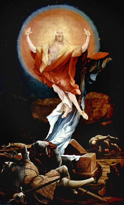 The Resurrection of Christ (right wing of the Isenheim Altarpiece) by Matthias Grünewald