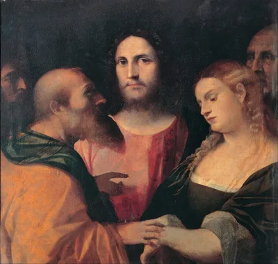 Christ and the adulteress by Palma Vecchio