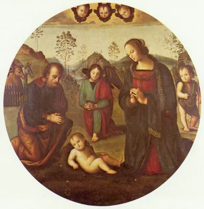 Birth of Christ, Tondo by Pietro Perugino