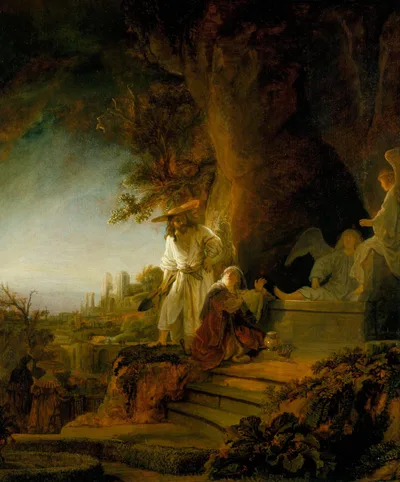 Christ and St. Mary Magdalene at the Tomb by Rembrandt