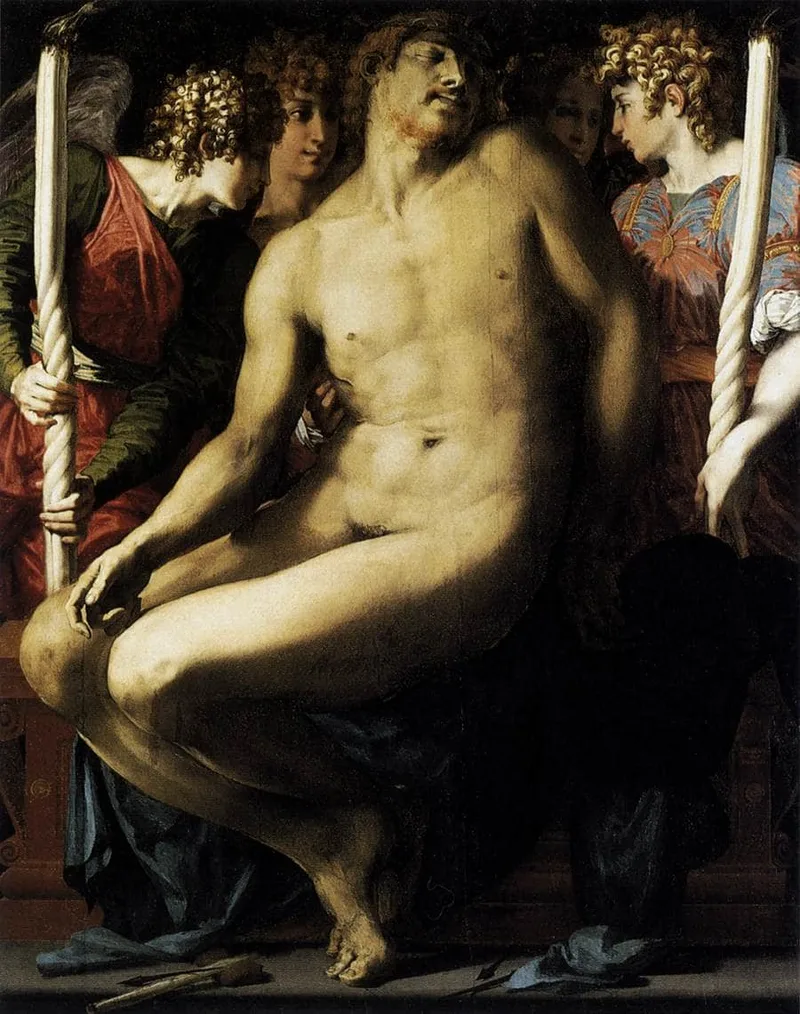 Dead Christ with Angels by Rosso Fiorentino, 1526