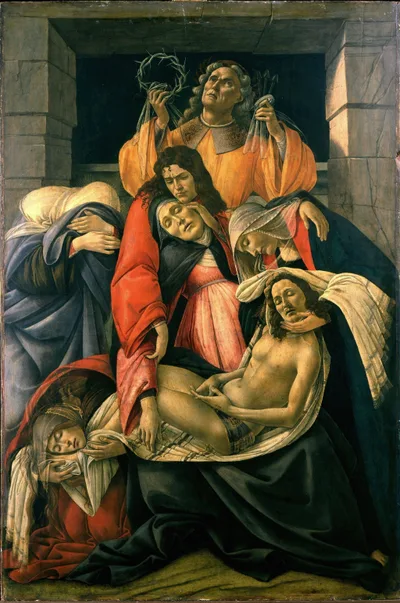 Lamentation over the Dead Christ with Saints by Sandro Botticelli