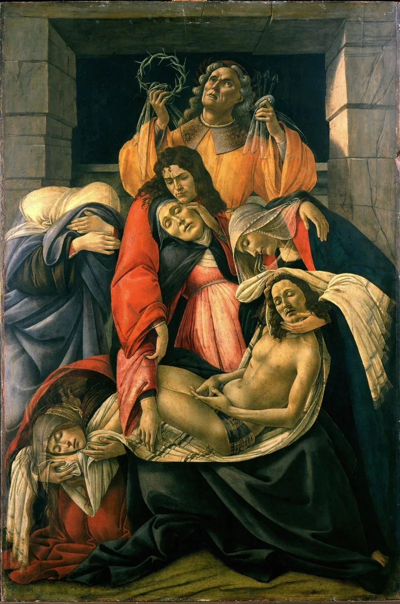 Lamentation over the Dead Christ with Saints by Sandro Botticelli