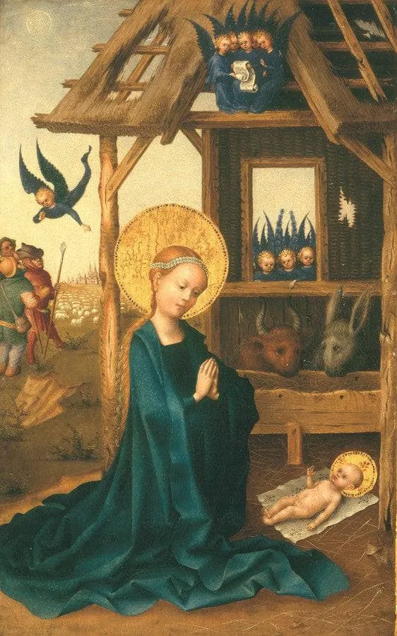 Adoration of the Christ Child by the Virgin (the Nativity) by Stefan Lochner