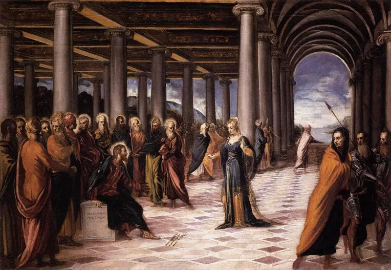 Christ and the Woman Taken in Adultery by Tintoretto, 1550